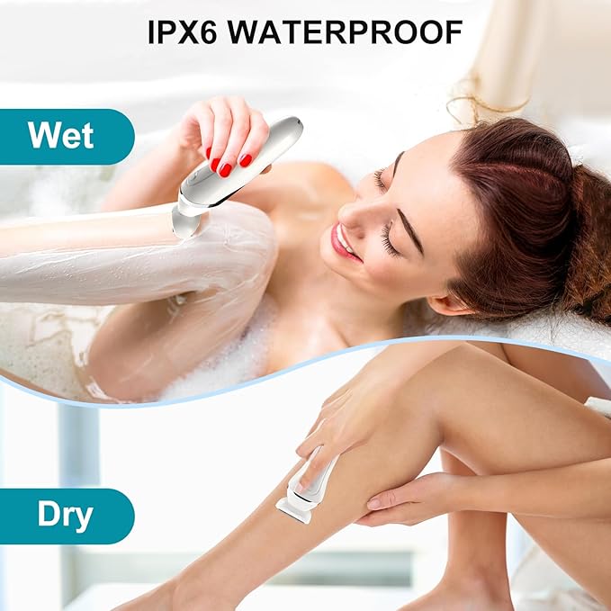 Electric Bikini Epilator for Women, 5 in 1 Hair Removal for Face, Chin, Arm, Leg, Armpit, Bikini Trimmer, IPX6 Waterproof, USB Rechargeable, Wet & Dry Lady Shaver,2 Speeds & 5 Cutter Heads