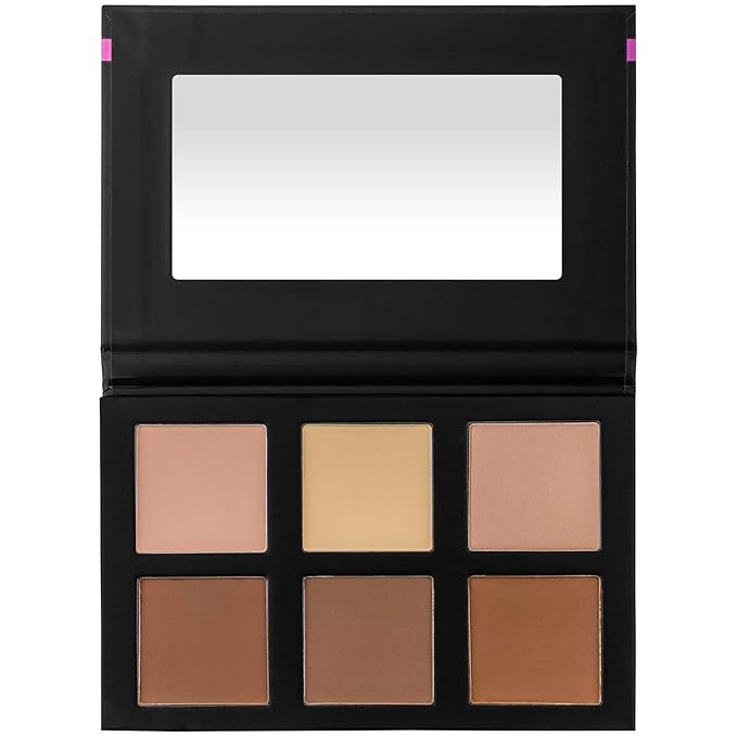 SHANY Powder Contour & Highlight Makeup Palette with Mirror - 6 Color Contour Palette - CONTOUR