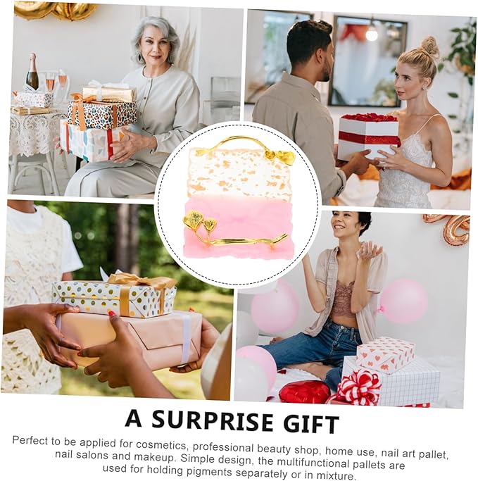 FOMIYES 5pcs Nail Palette Polish Plate Nail Design Nail Dish Makeup Mixing Pallet Nails Stickers Nail Polish Tray Nail Display Tray Vintage Frame Nail Stand Copper Plating Make up Bracket