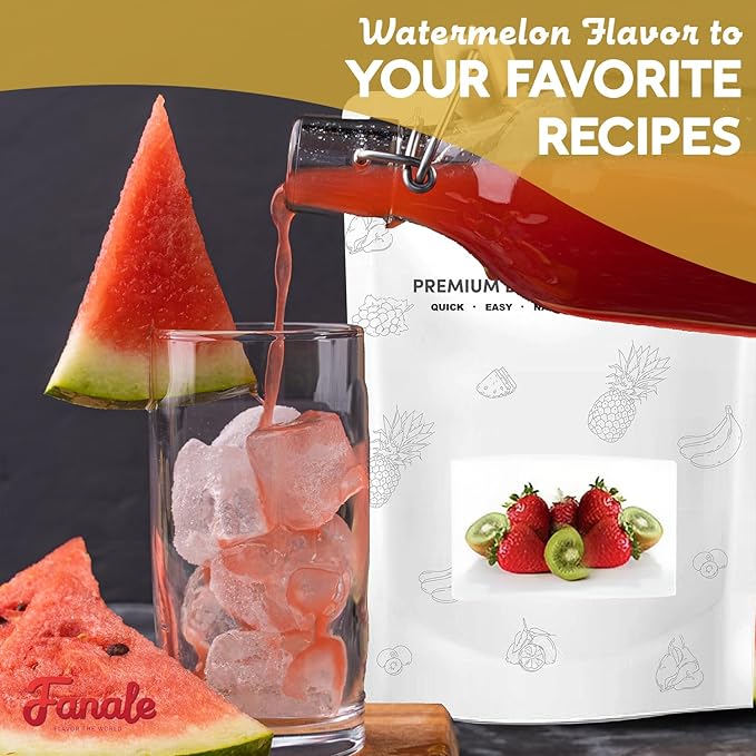 Fanale Premium Watermelon Bubble Tea Flavoring Powder | Perfect for Baking, Smoothies, Desserts and Drinks | Instant Flavoring Powder for Boba Milk Tea - 2.2 Pounds (Pack of 20).