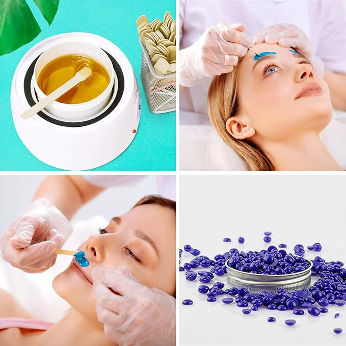 Mibly 200 Pcs Wooden Wax Sticks - Eyebrow, Lip, Nose Small Waxing Applicator Sticks for Hair Removal and Smooth Skin - Spa and Home Usage