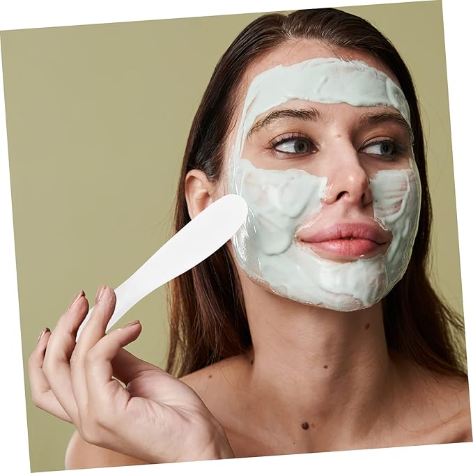 Beaupretty 10pcs Tool Stick White Makeup Silicone Makeup Spatula Mini Silicone Spatula Silicone Stirring Tools Spatulas Cosmetic Long Spatula Barber Film Stick Face