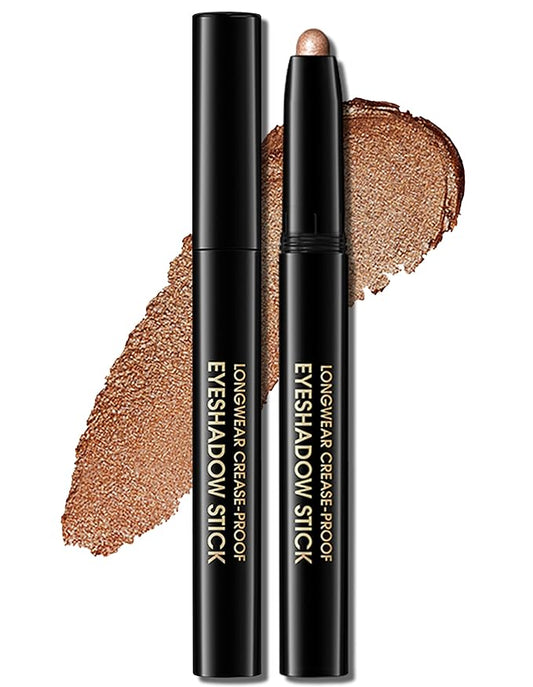 Erinde Waterproof Eyeshadow Stick, Cream Eye Shadow Stick, Long-Lasting, Crease-Proof, Cream to Powder Buildable & Blendable Eye Shadow Pencils Crayon, Vegan & Cruelty-Free, 01 Caramel