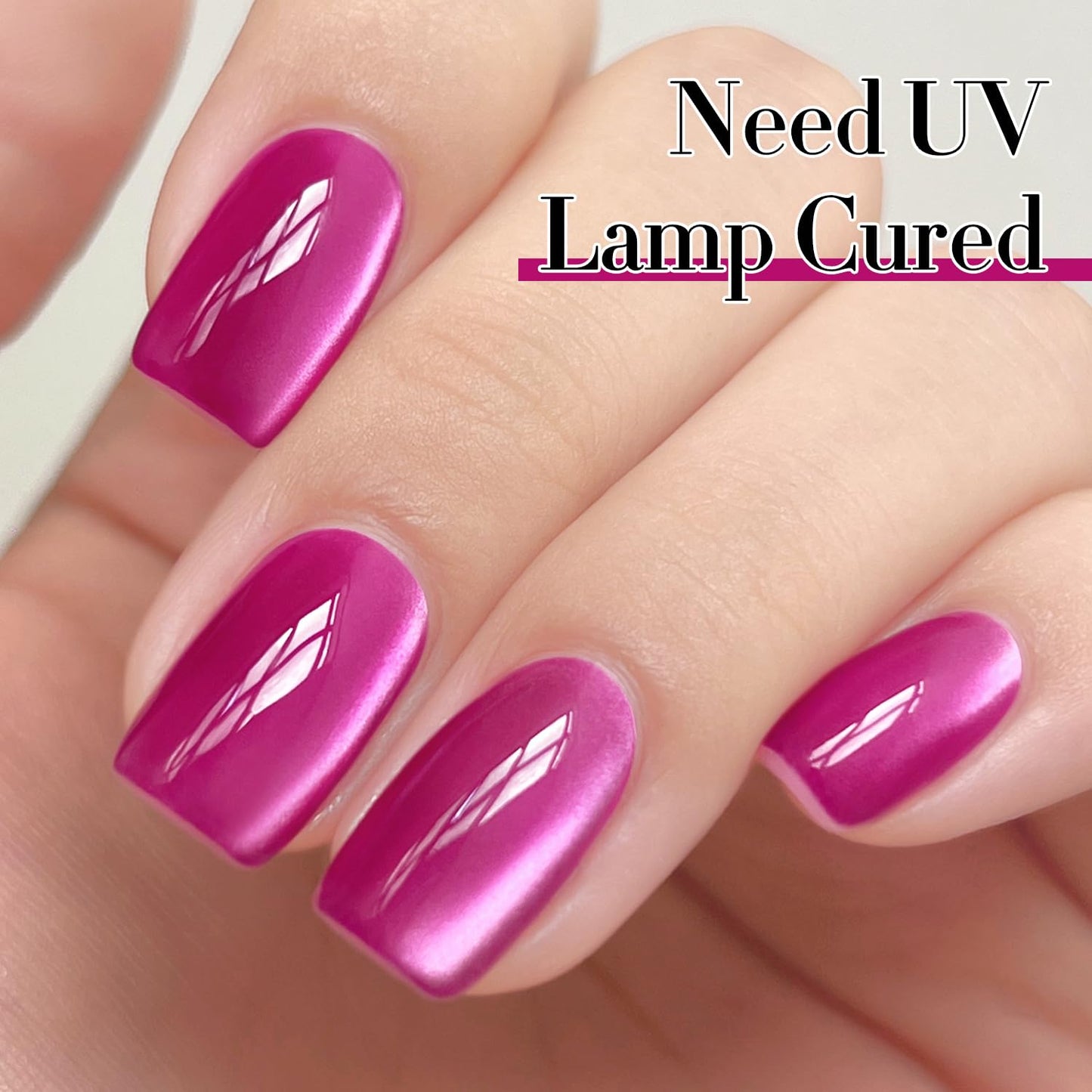 Double Rhythm Jelly Glass Cat Eye Gel Polish with Magnet 15ML Holographic Glitter Shimmer Translucent Sheer Color Magnetic Nail Polish Salon DIY at Home (Jelly Violet-MC1119)