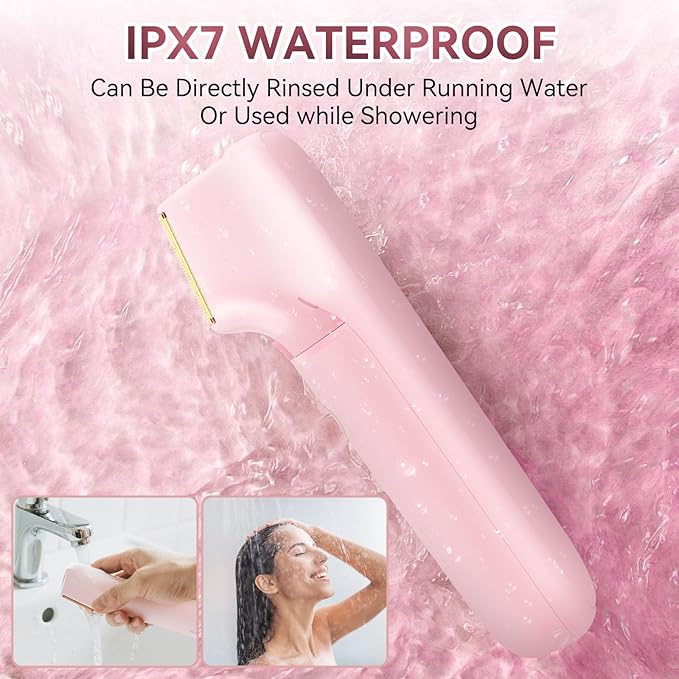 Women's Bikini Trimmer - Painless Body Shaver with Curved Single Blade, Waterproof for Sensitive Skin & Intimate Areas