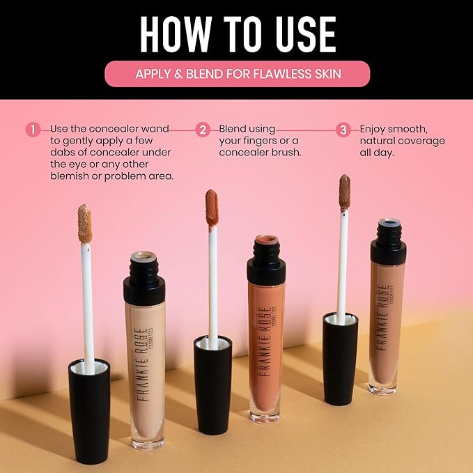 Frankie Rose Cosmetics Our Lil’ Secret Concealer – Sweat-Proof & Matte Under Eye Concealer, Long Lasting Concealer Full Coverage For Fine Lines, Dark Circles & Hide Imperfections - Ginger