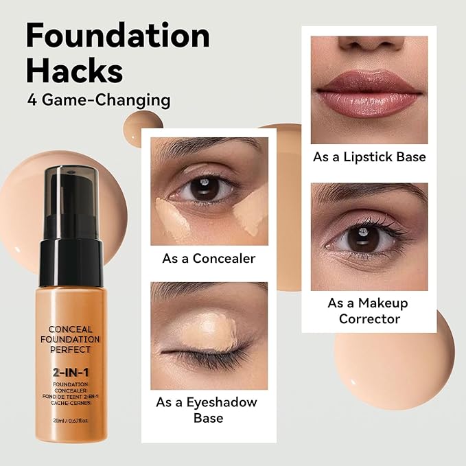 Flawless Liquid Coverage Foundation Long-Lasting Makeup Base Moisturizing Non-greasy Poreless Liquid Concealer Foundation For All Skin, Easy To Push Away, Matte Finish, Balanced Skin Color(01#)