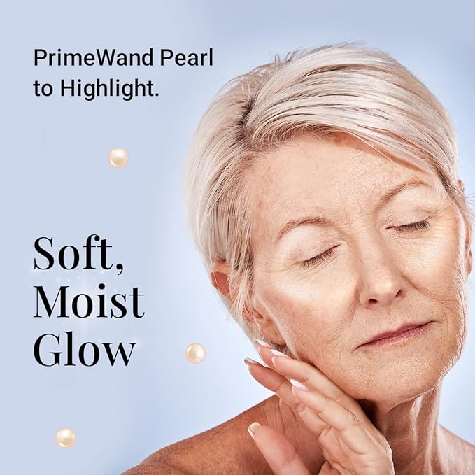 PrimeWand Pearl Stunning & Natural Pro-Age Makeup Highlighter Stick for Mature Women Infused With Pearl Extract