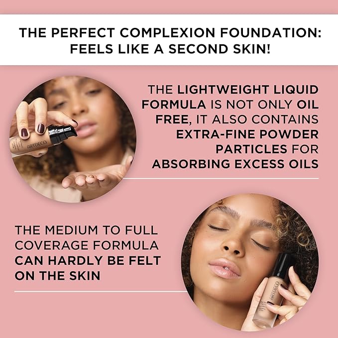 ARTDECO Perfect Teint Foundation - Gentle Ivory N°08 - Lightweight Liquid Formula - Medium to Full Coverage - Without Mask-Like Effect - Conceals Imperfections - Vegan Makeup - Hyaluron - 0.67 Fl Oz