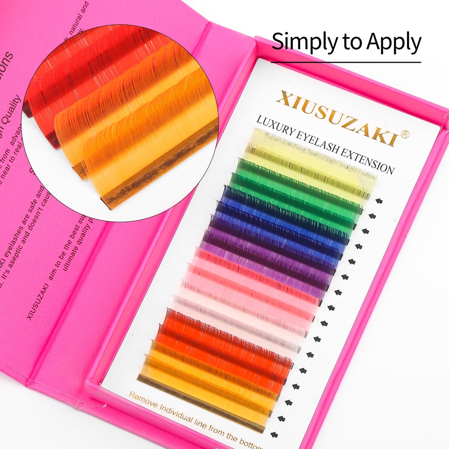 Eyelash Extensions Colored Lashes Extension 0.07 C Curl Lashes 10mm Classic Lash Extensions Soft Individual Lashes 16 Rows Natural False Eyelashes Volume Lashes Professional Use(Colored,0.07-C,10mm)