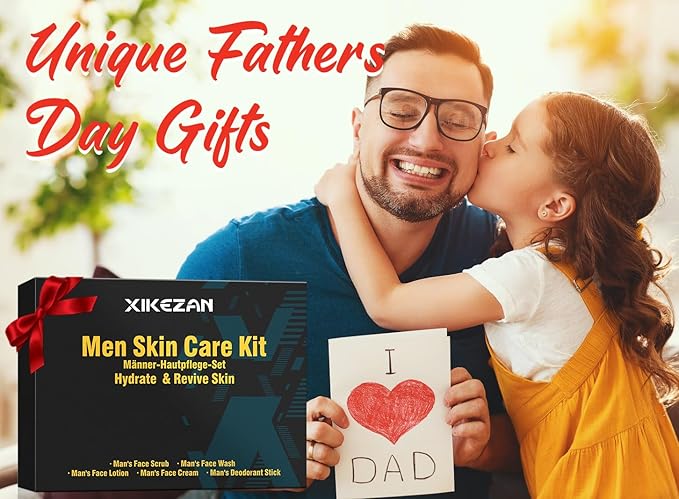 Mens Gifts for Men,Mens Skin Care Kit,Nourishe & Hydrate Skin w/Face Wash,Scrub,Lotion,Cream,Deodorant,Mens Stocking Stuffers for Men,Unique Christmas Gifts for Men Him Dad Husband Boyfriend Teen Boy