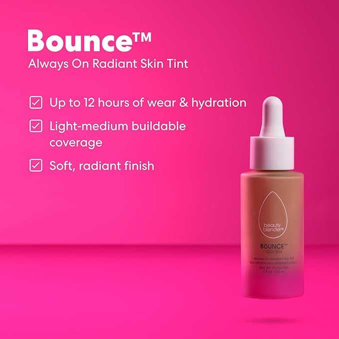 Beautyblender 12-Hour Always on Radiant Skin Tint, Breathable Serum Foundation Stays Put for All Day Long Wear, Infused with Hyaluronic Acid & Niacinamide, Medium 1
