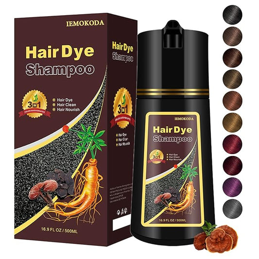 Hair Dye Shampoo, Gray Hair Coverage Dye Shampoo, Hair Color Shampoo for All Hair Types, Champu Para Canas, Suitable for Home and Salon (Light Brown)