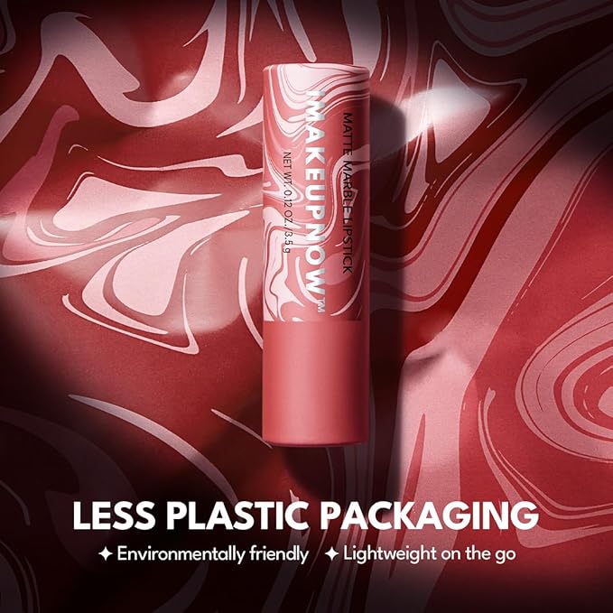 2PCS Marbled Matte Lip Stick Makeup - Velvety Finish | Naked-lip Feel, Full Coverage, D001+D002