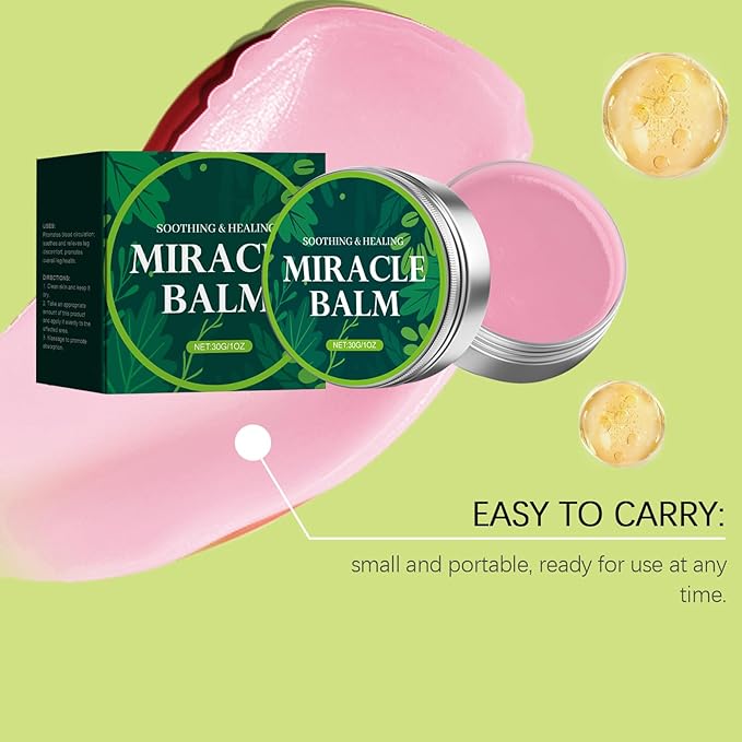 Miracle Balm, Soothing Balm for Joints, Back, Legs & Feet, Non-Greasy (3PCS)