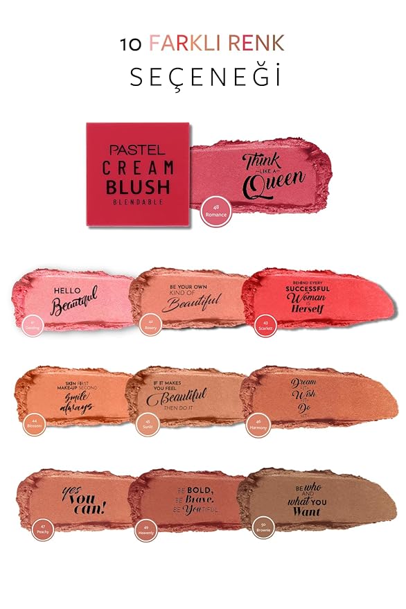 Pastel Cream Blush 48 | Fresh | Healthy & Natural Look | Ligh Weighted Formula | Sebum Control Richly Pigmented | Easily Blendable | Long Lasting | Semi Matte | 0.18 oz.