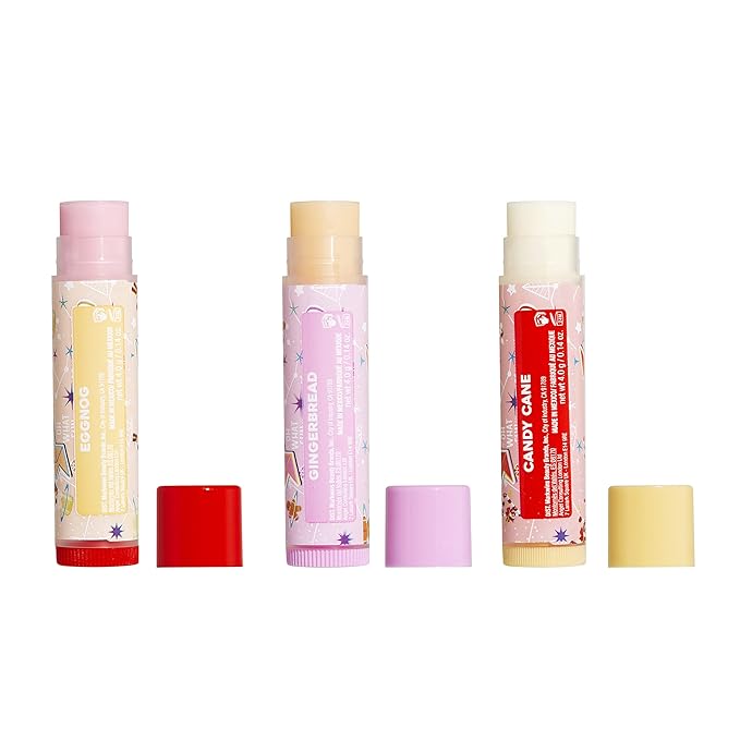 Lip Smacker Holiday Christmas 3 pcs Flavored Lip Balm Tin Original & Best (Pack of 2)