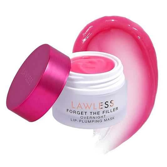 Lawless Women's Forget The Filler Overnight Lip Plumping, Juicy Watermelon, Pink, 0.28 Ounce (Pack of 1)