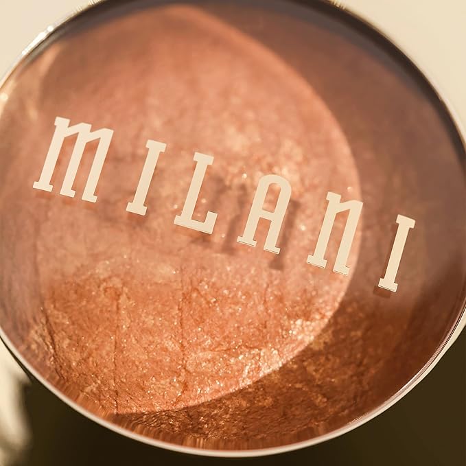 Milani Bronzer Powder - Baked Bronzer Made in Italy, Bronzing Shimmer Highlighter Makeup for Contour -Dolce