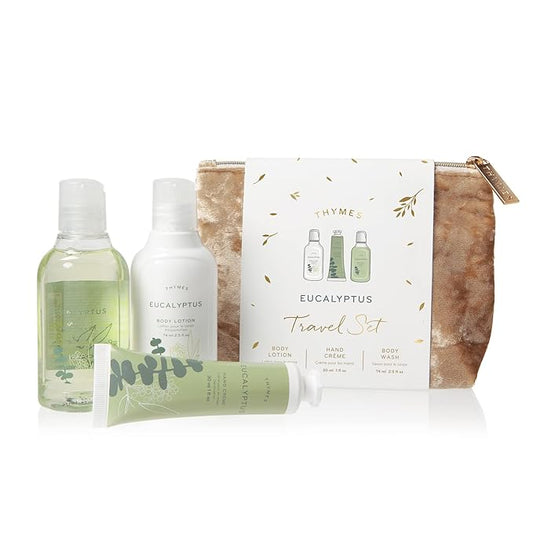 Thymes Travel Set and Beauty Bag - Contains Body Wash, Body Lotion & Hand Cream - Eucalyptus