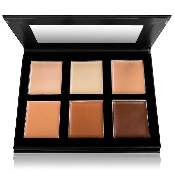 SHANY Foundation Cream Contour & Highlight Makeup Palette with Mirror - 6 Color Foundation Palette - FOUNDATION