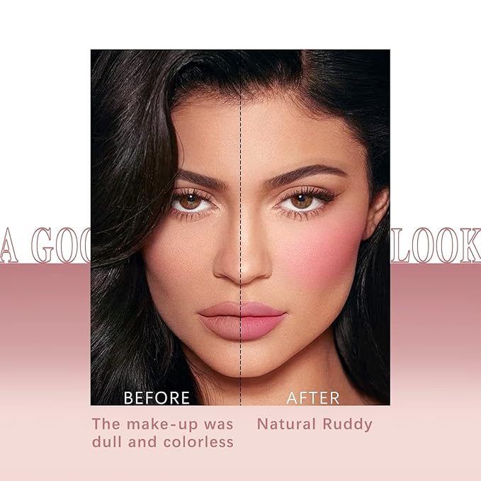 Cream Blush Stick for Cheeks Makeup, Waterproof Face Blush Stick Multi-Use Lip and Cheek Tint, Matte Finish Easy to Blend Lightweight Natural Cream Blusher Makeup for All Skin Tones-Cherry Pink