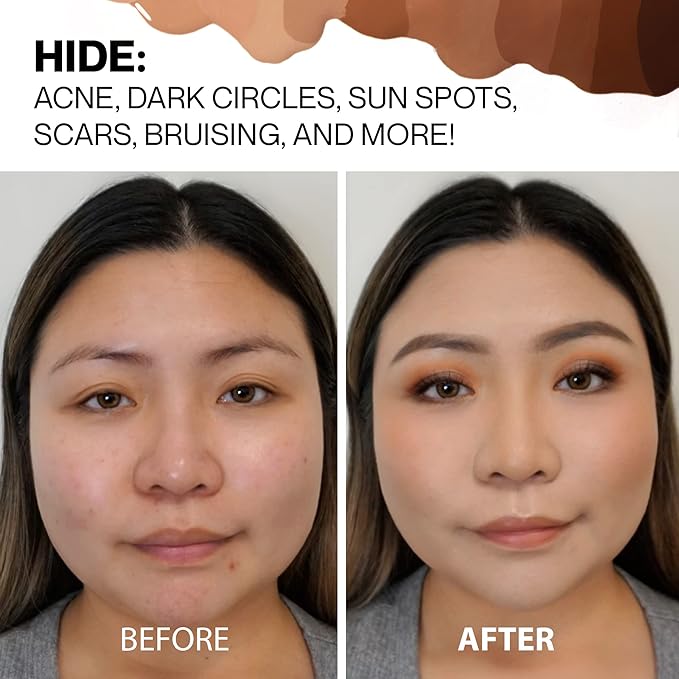 HIDE Liquid Concealer, Medium to Full Coverage Concealer for Blemishes, Under Eye Dark Circles & Scars, Oil Free Concealer, Linen (See Shade Finder), 0.5 fl oz