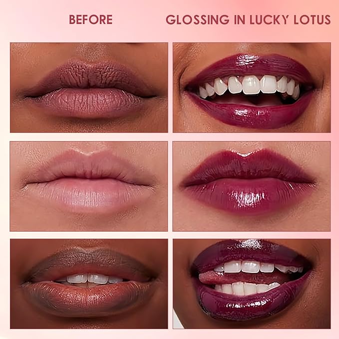 Lips Staining Lip Oil, Lips Staining Long-Lasting Moisturizing Lip Oil,Glossy Lip Stain (LUCKY LOTUS)