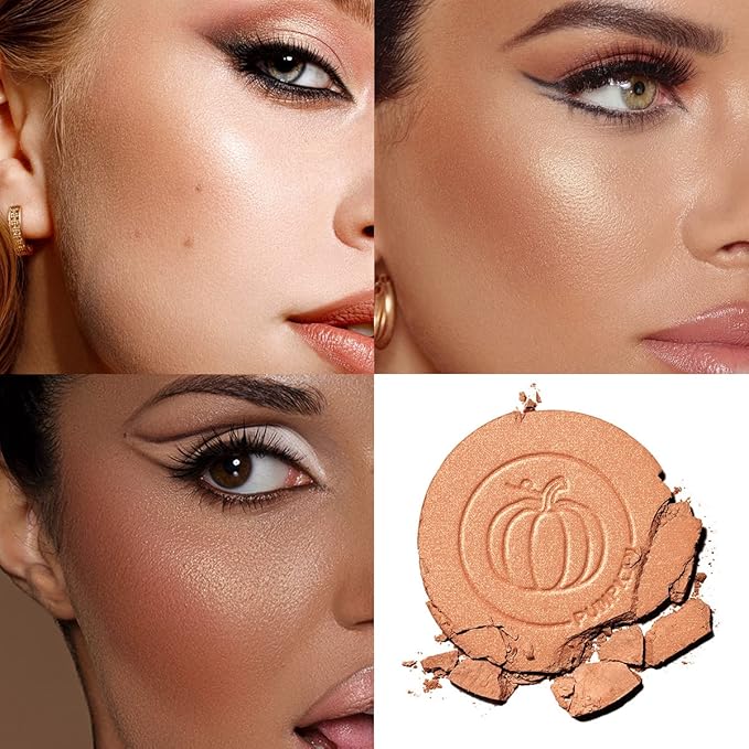 Face Blush, Powder Blush Makeup, Longlasting Highly Pigmented Face makeup, Smooth, Vegan & Cruelty Free, 1 Count, 05 PUMPKIN