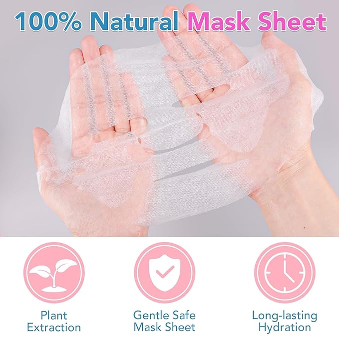 VESPRO 24 Pack Face Masks Skincare for Women, Moisturizing Face Mask Skin Care Suitable for All Skin Types, Bulk Sheet Facial Mask Gifts Set for Spa Party, Facial Masks for Women Skin Care
