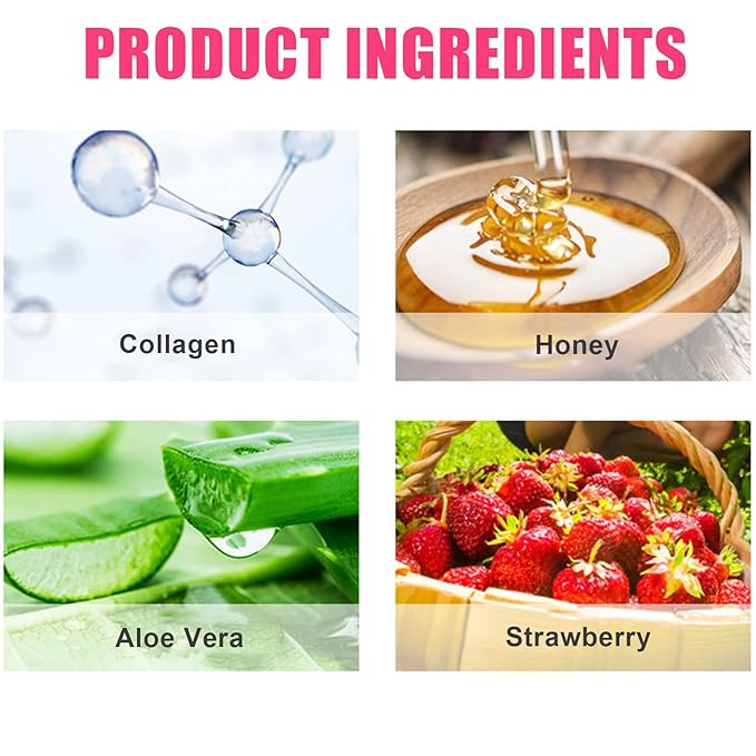 Strawberry Lip Balm Honey Pot, Strawberry Lip Mask Propolis Moisturizing Hydrating Prevention Dry and Cracked Lip Scrubs Exfoliator(1-Strawberry)