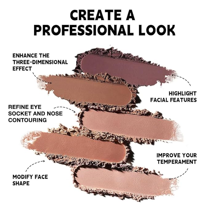 Matte Warm Brown Cream Contour Palette – Lightweight, Blendable Monochrome Powder Base for All Skin Tones, Face Makeup for Women & Men, Vegan & Cruelty-Free, Paleta de Contorno en Crema Mate 01