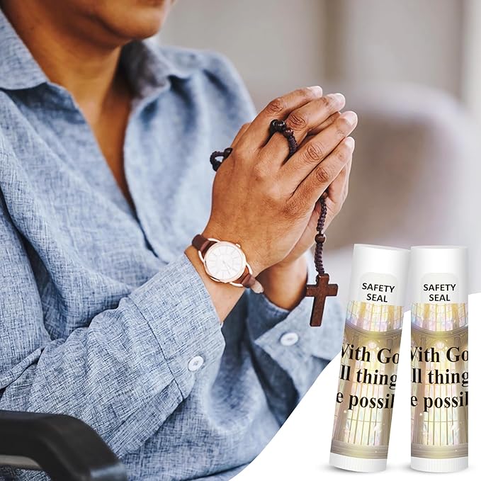 DMSKY 60 Lip Balm Bulk, Christian Gift for Women Men Faith Religious Moisturizing Lip Care Product Stocking Stuffers with Inspirational Scripture Happy Moment Praise God for Friend