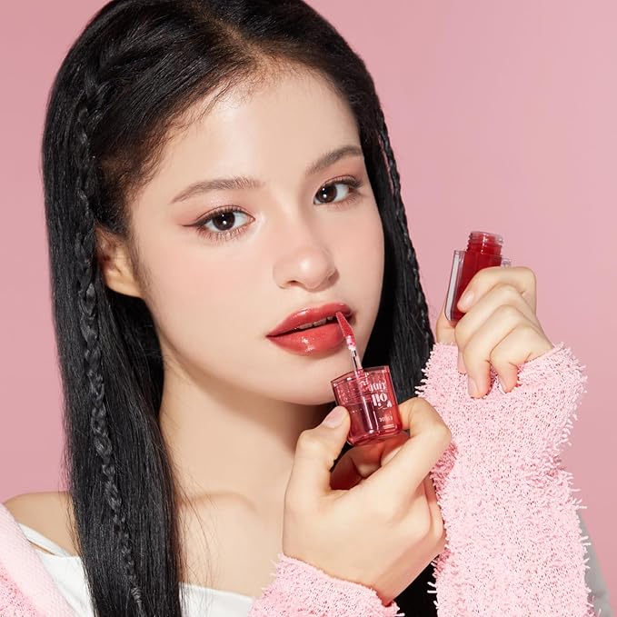 ETUDE Dear Darling Oil Tint #2 Plum Berry 4.2g | High Moisturizing and Strong Hydrating Lip Oil/Lip Gloss | Smooth and Moist Lips | Non-Sticky Lip Oil Tint For Dry Lips | K-beauty