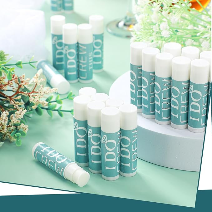 24 Pcs Bachelorette Lip Balm I Do Crew Wedding Party Gifts Bachelorette Lip Balm Gift Wedding Favors for Bachelorette Wedding Party Guest Supplies (Green)