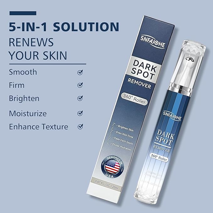 Dark Spot Remover for Face and Body - Dark Spot Advanced Corrector Serum for Melasma, Age Spots, Freckles & Sun Spots, with 360° Roller for All Skin Types