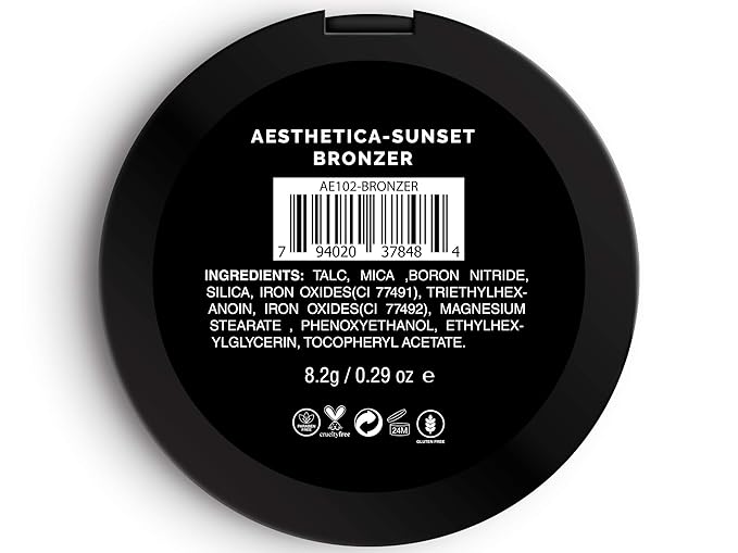 Aesthetica Sunset- Matte Bronzing Powder Makeup Contouring Powder - Vegan & Cruelty Free
