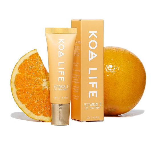 Koa Life Vitamin C Lip Treatment - Nourishing Lip Balm, Anti-Aging, Repairs & Protects From Sun Damage, Glossy, All Natural Ingredients - Citrus 10 G