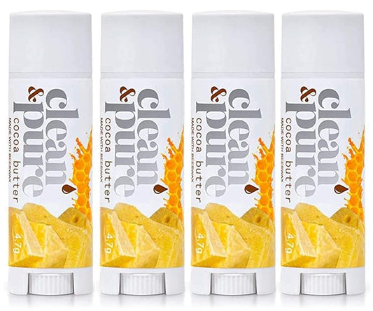 Lip Balm 4-Pack (Cocoa Butter) | Lip Care Set With 100% All Natural Beeswax | Vitamin E Oil | Flavored Lip Balm for Dry, Chapped Lips | Made in Australia…