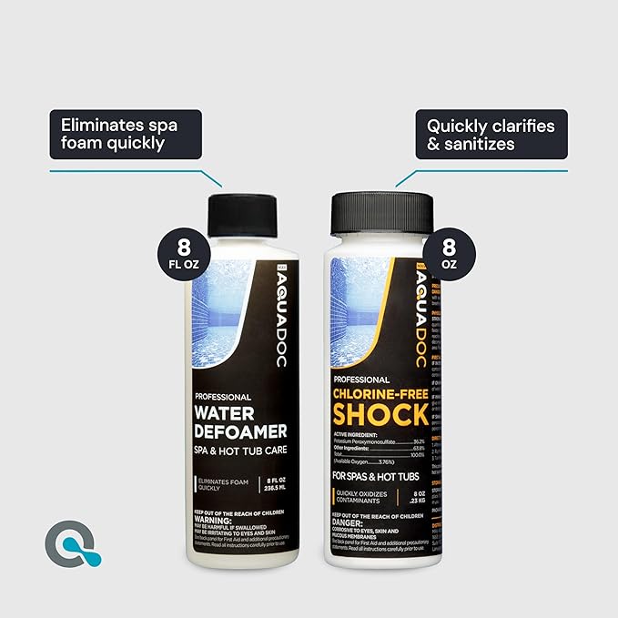 Inflatable Hot Tub Chemical Kit with Bromine Tablets - Inflatable Spa Starter Kit - Convenient Hot Tub Starter Kit & pH Control Kit - AquaDoc Inflatable Spa Chemicals