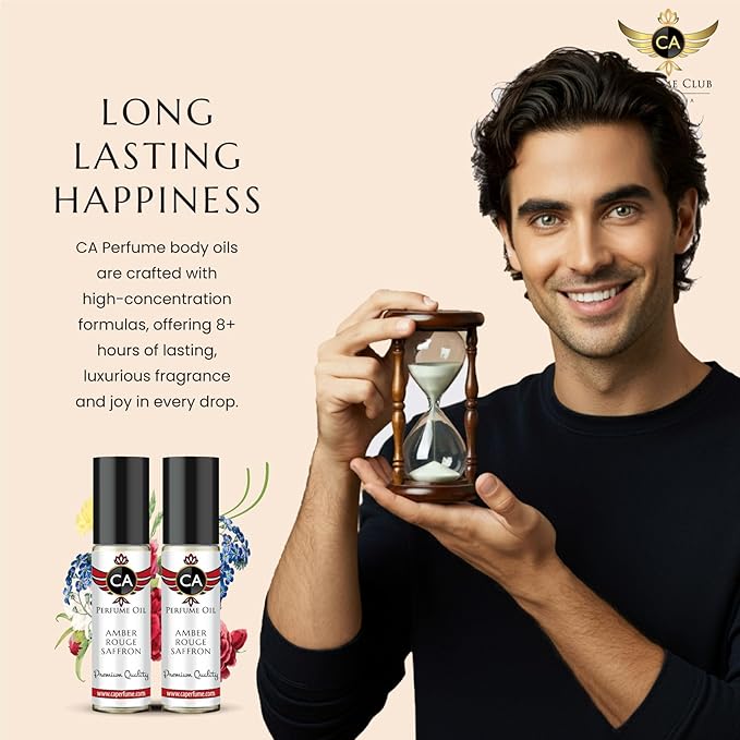 CA Perfume Impression of Happy For Men Fragrance Body Oil Dupes Attar Roll-On 0.3 Fl Oz/10ml