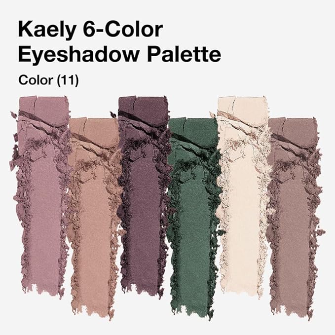 evpct 6 Colors Mauve Eyeshadow Palette, Mauve Taupe Rosy Brown Eggplant Purple Forest Green Vanilla Nude Brown Matte High Pigment Mini Travel Eye Shadow Palette Makeup for Older Women, Built in Mirror