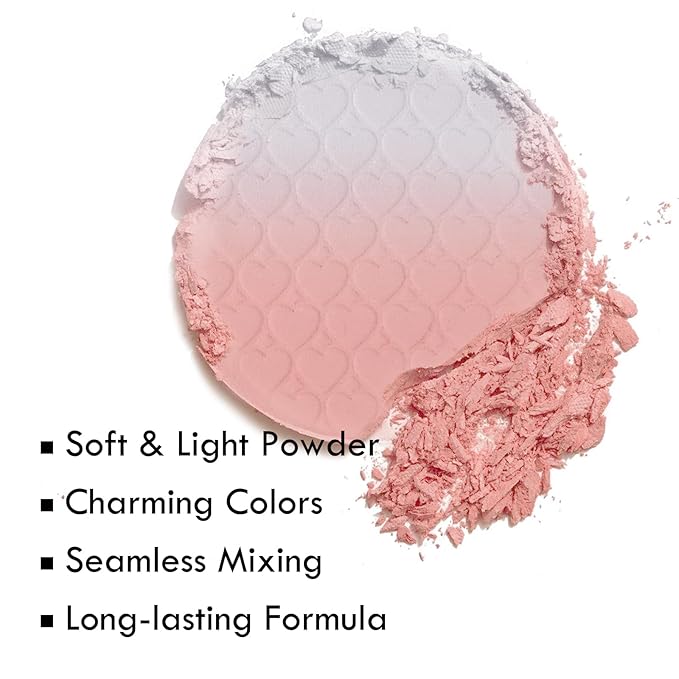 Gradient Matte Blush Palette, Blendable Blush Powder for Cheeks, Shape, Contour & Highlight Face for a Naturally Glowing Finish