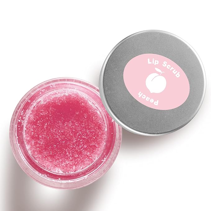 Lip Scrubs Exfoliator & Moisturizer, Lip Repair for Lush Soft Lips, Lip Moisturizer for Chapped Dry and Flaky Lips Treatment (Peach)