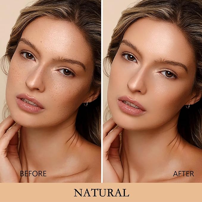 Air Cushion CC Cream Mushroom Head Foundation, Moisturizing BB Cream Makeup Long Lasting Matte Concealer (2 PCS Natural)