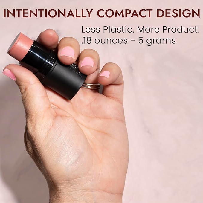 Organic Blush Tube, Cabernet - 100% Natural Vegan Cream Blush Sticks, Multi-Use Bronzer, & Highlighter for Lips, Cheeks & Eyes, Buildable Shimmer, Gluten-Free, Paraben-Free, Made in USA