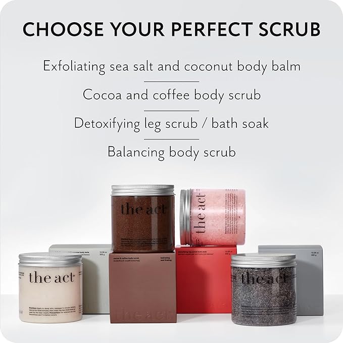 Detox Organic Body Scrub with Himalayan & Sea Salt - Anti Cellulite Nourishing Restores Cleanser Scrubs for Legs, Feet, Hands - Gifts for Women Men, Home Spa Care, Vegan (10.58 Oz, Grapefruit)