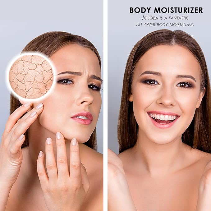 Soapeauty Golden Jojoba Oil | 100% Pure & Natural | Unrefined, Cold Pressed, Hexane Free | Moisturizing Oil for Skin, Face, Hair & Nails | 32 Fl Oz