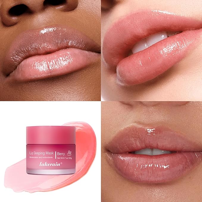 Lip Mask Sleeping,Nourish Hydrate Lip Mask,Lip Oil,Lip Balm, Lip Skin Care,Hydrating, Moisturizing Lip Lines Night Sleep Anti-chapped Lip Cream (Berry)