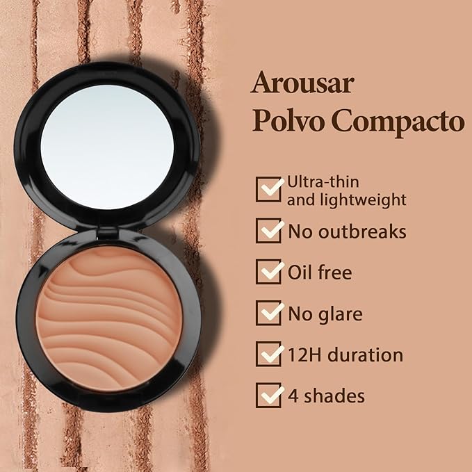 Pressed Face Powder, Flawless and Oil Control Pressed Setting Powder, Long Lasting Matte Finish 5# CARAMEL 05